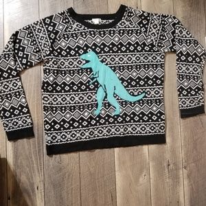 Oversized slouched Christmas dino sweater